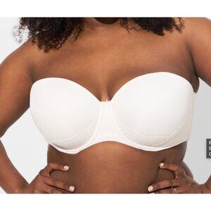 Torrid White Bombshell Everyday Strapless Push-Up Bra 40DD NO STRAPS